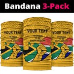 Personalised South Africa Neck Gaiter African Pattern Happy Freedom Day Yellow Version LT14