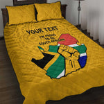 Personalised South Africa Quilt Bed Set African Pattern Happy Freedom Day Yellow Version
