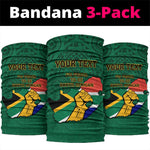 Personalised South Africa Neck Gaiter African Pattern Happy Freedom Day Green Version LT14