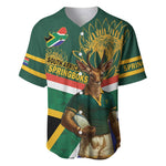 Custom South Africa Rugby Baseball Jersey 2024 Go Springboks Mascot African Pattern