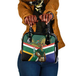 Custom South Africa Rugby Shoulder Handbag 2024 Go Springboks Mascot African Pattern