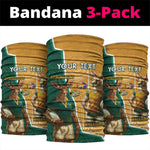 Personalised South Africa And Australia Rugby Neck Gaiter 2024 Springboks Wallabies Mascots Together LT14