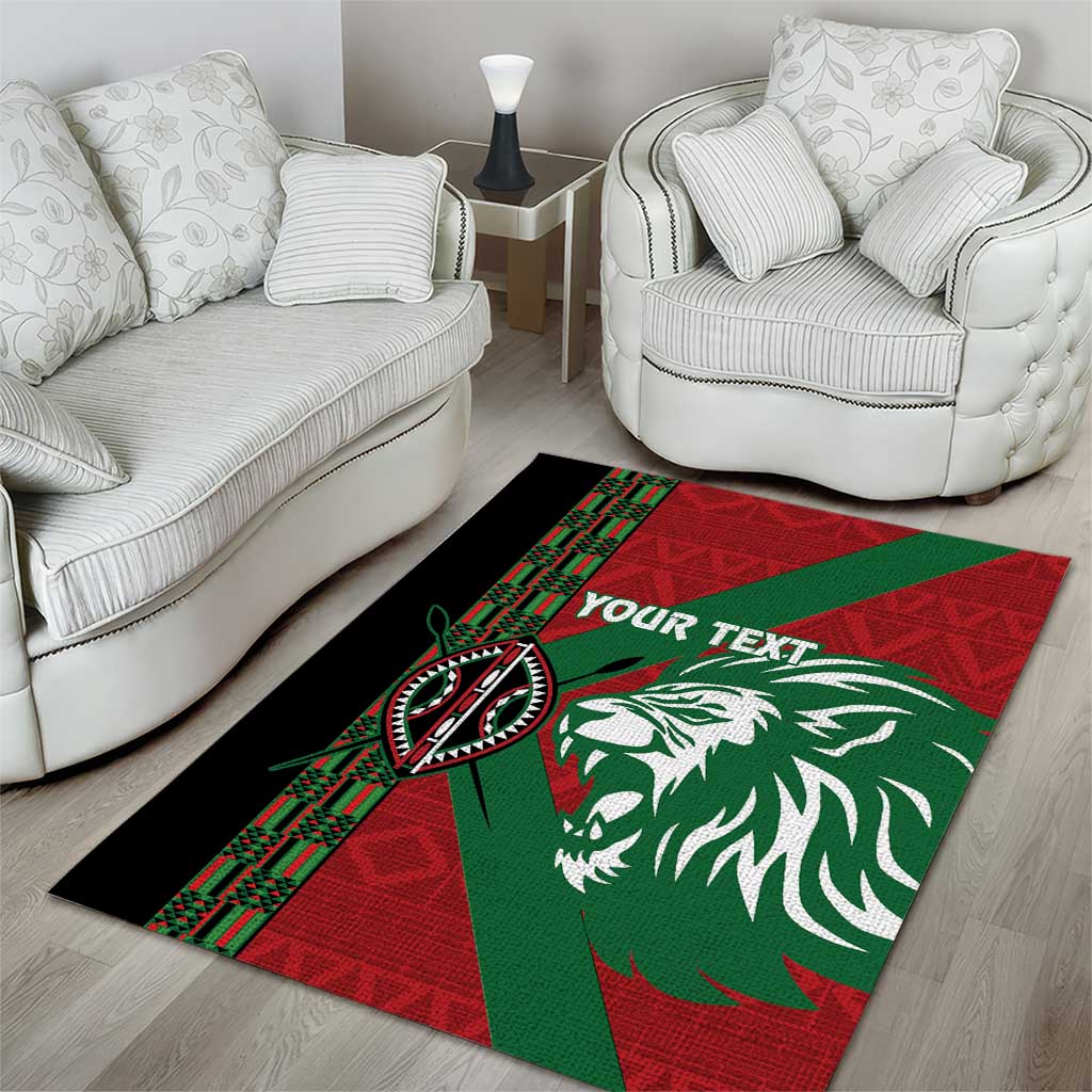 Afro Kenya Rugby Custom Area Rug Go Lionesses - African Pattern