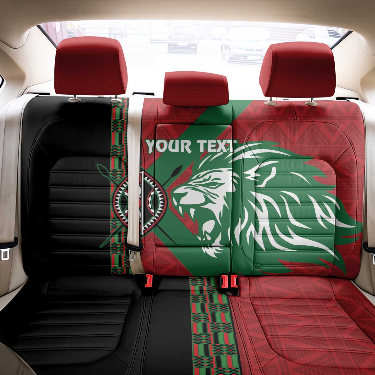 Afro Kenya Rugby Custom Back Car Seat Cover Go Lionesses - African Pattern