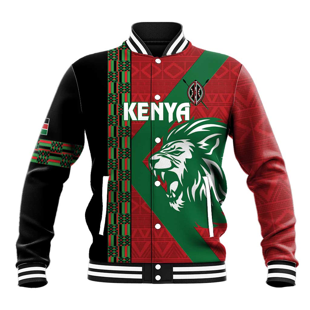 Afro Kenya Rugby Custom Baseball Jacket Go Lionesses - African Pattern