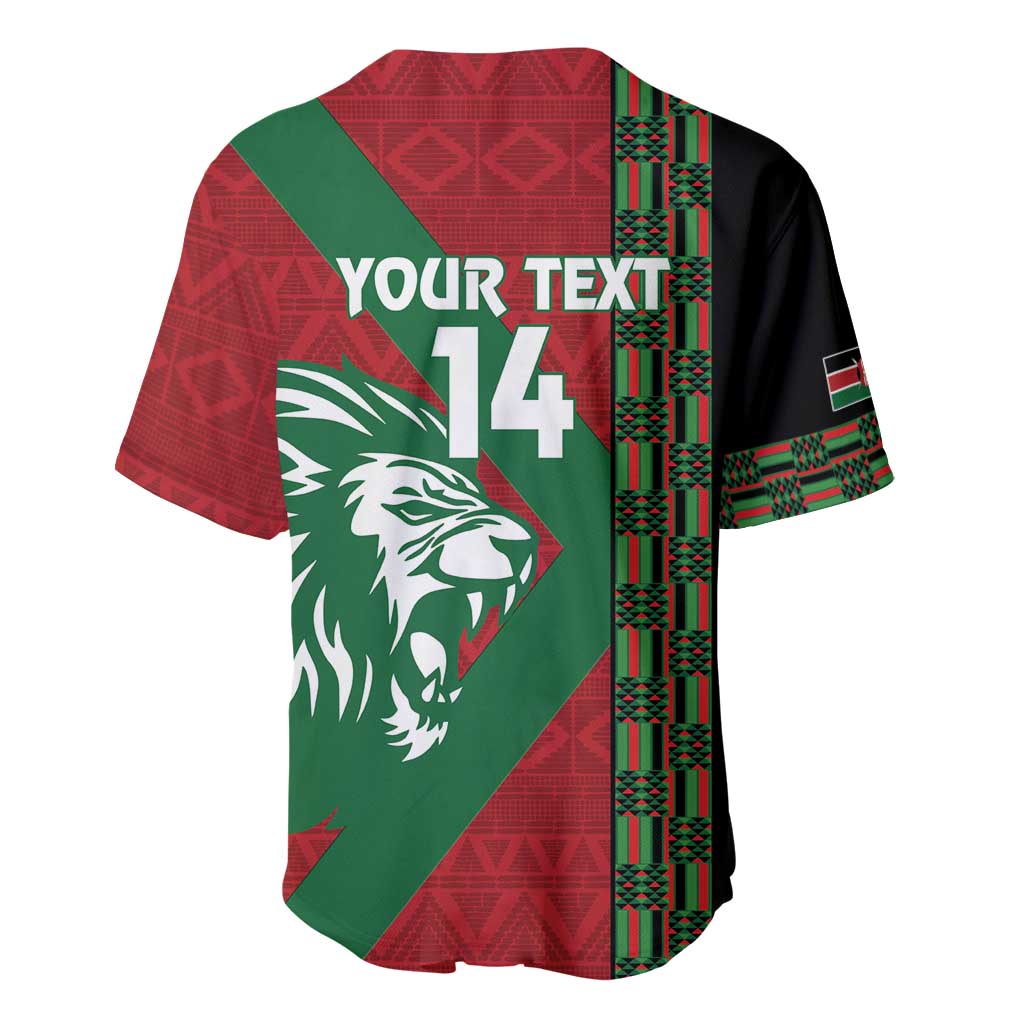 Afro Kenya Rugby Custom Baseball Jersey Go Lionesses - African Pattern