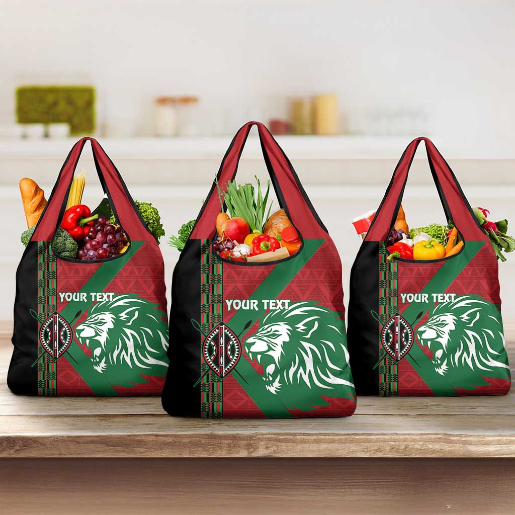 Afro Kenya Rugby Custom Grocery Bag Go Lionesses - African Pattern