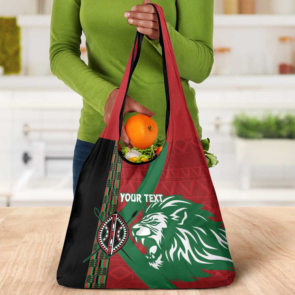 Afro Kenya Rugby Custom Grocery Bag Go Lionesses - African Pattern