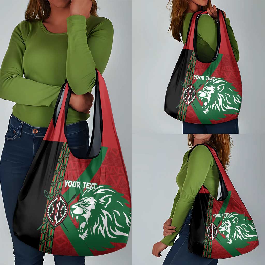 Afro Kenya Rugby Custom Grocery Bag Go Lionesses - African Pattern
