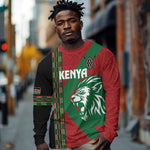 Afro Kenya Rugby Custom Long Sleeve Shirt Go Lionesses - African Pattern