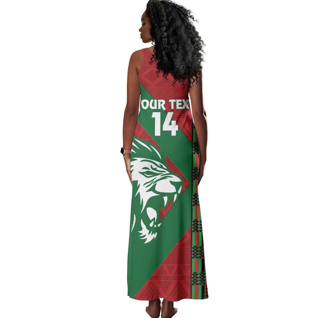 Afro Kenya Rugby Custom Tank Maxi Dress Go Lionesses - African Pattern