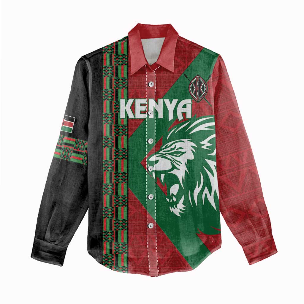 Afro Kenya Rugby Custom Women Casual Shirt Go Lionesses - African Pattern LT14
