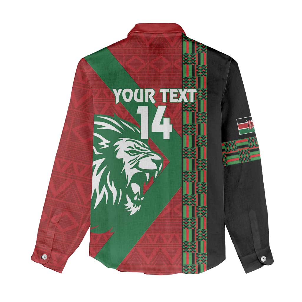Afro Kenya Rugby Custom Women Casual Shirt Go Lionesses - African Pattern LT14