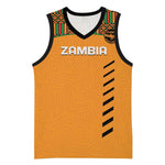 Custom Zambia Football Basketball Jersey Copper Queens Kente Pattern - African Pride