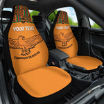 Custom Zambia Football Car Seat Cover Copper Queens Kente Pattern