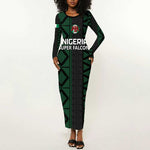 Custom Nigeria Football Long Sleeve Bodycon Dress Go Super Falcons African Pattern LT14