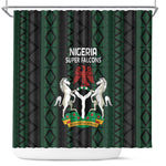 Nigeria Football Shower Curtain Go Super Falcons African Pattern
