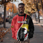 Afro Uganda Rugby Custom Sweatshirt Go Cranes - African Pattern