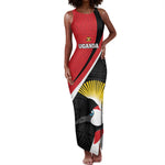 Afro Uganda Rugby Custom Tank Maxi Dress Go Cranes - African Pattern