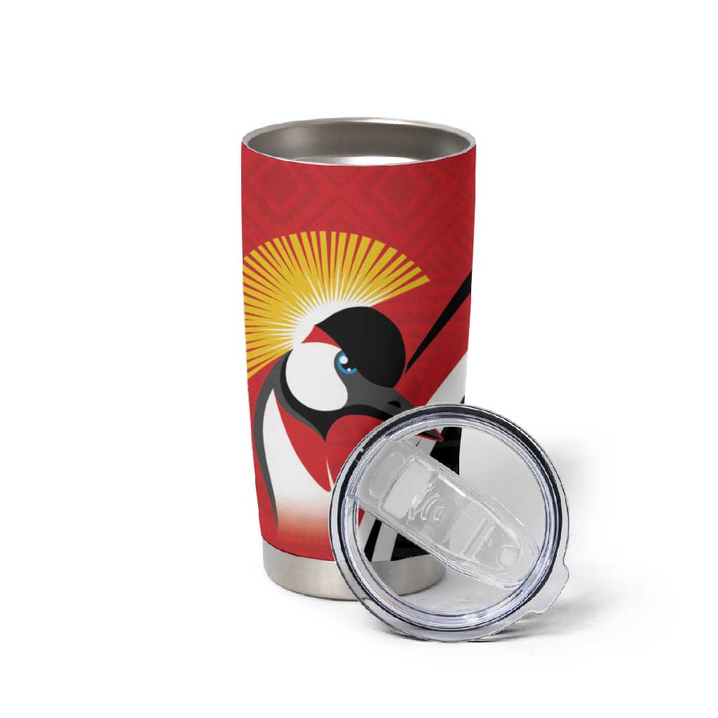 Afro Uganda Rugby Custom Tumbler Cup Go Cranes - African Pattern