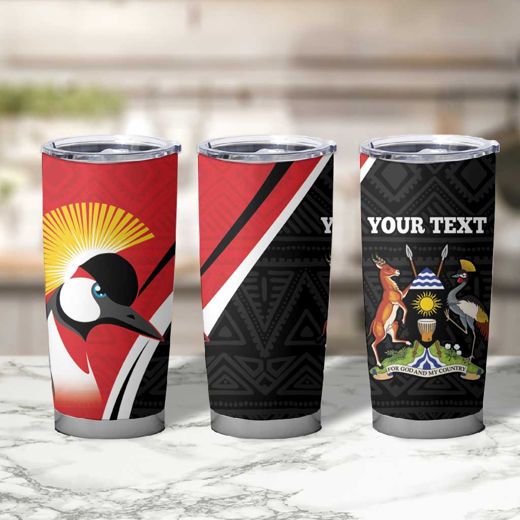 Afro Uganda Rugby Custom Tumbler Cup Go Cranes - African Pattern