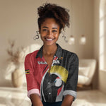 Afro Uganda Rugby Custom Women Casual Shirt Go Cranes - African Pattern LT14
