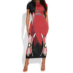 Custom Kenya Rugby Sevens Kenyan Sporty Version Short Sleeve Bodycon Dress LT14