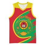 Cape Verde 1975-1992 Basketball Jersey Coat Of Arms Grunge Style - African Pride