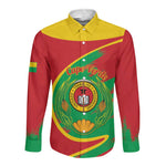 Cape Verde 1975-1992 Long Sleeve Button Shirt Coat Of Arms Grunge Style