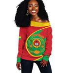 Cape Verde 1975-1992 Off Shoulder Sweater Coat Of Arms Grunge Style
