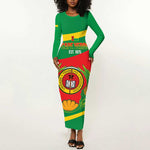 Cape Verde 1975-1992 Long Sleeve Bodycon Dress Unidade Trabalho Progresso LT14