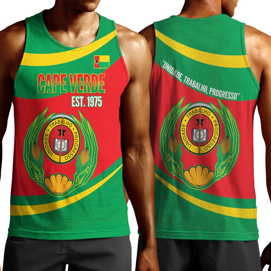 Cape Verde 1975-1992 Men Tank Top Unidade Trabalho Progresso