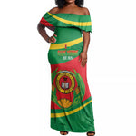 Cape Verde 1975-1992 Off Shoulder Maxi Dress Unidade Trabalho Progresso