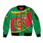 Cape Verde 1975-1992 Sleeve Zip Bomber Jacket Unidade Trabalho Progresso