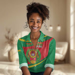 Cape Verde 1975-1992 Women Casual Shirt Unidade Trabalho Progresso