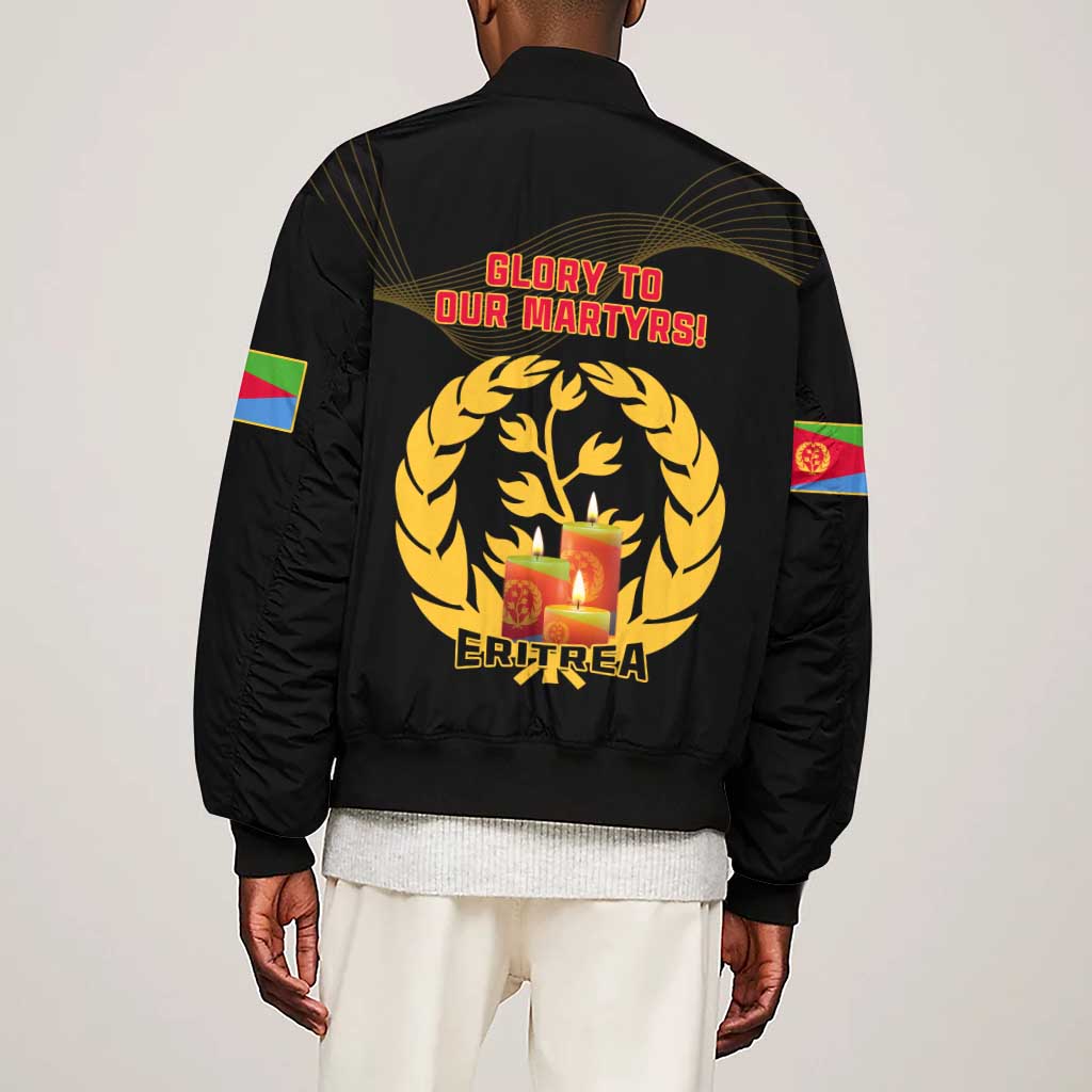 20 June Eritrea Martyrs Day Sleeve Zip Bomber Jacket Glory To Our Martyrs