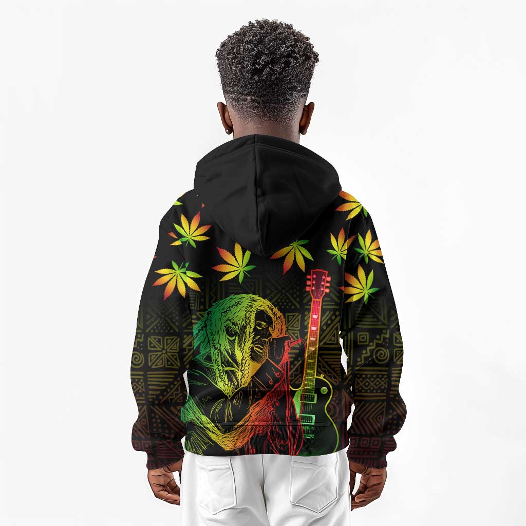 Afro Jamaica Legend Bob Day Kid Hoodie One Love Jamaican Reggae African Pattern