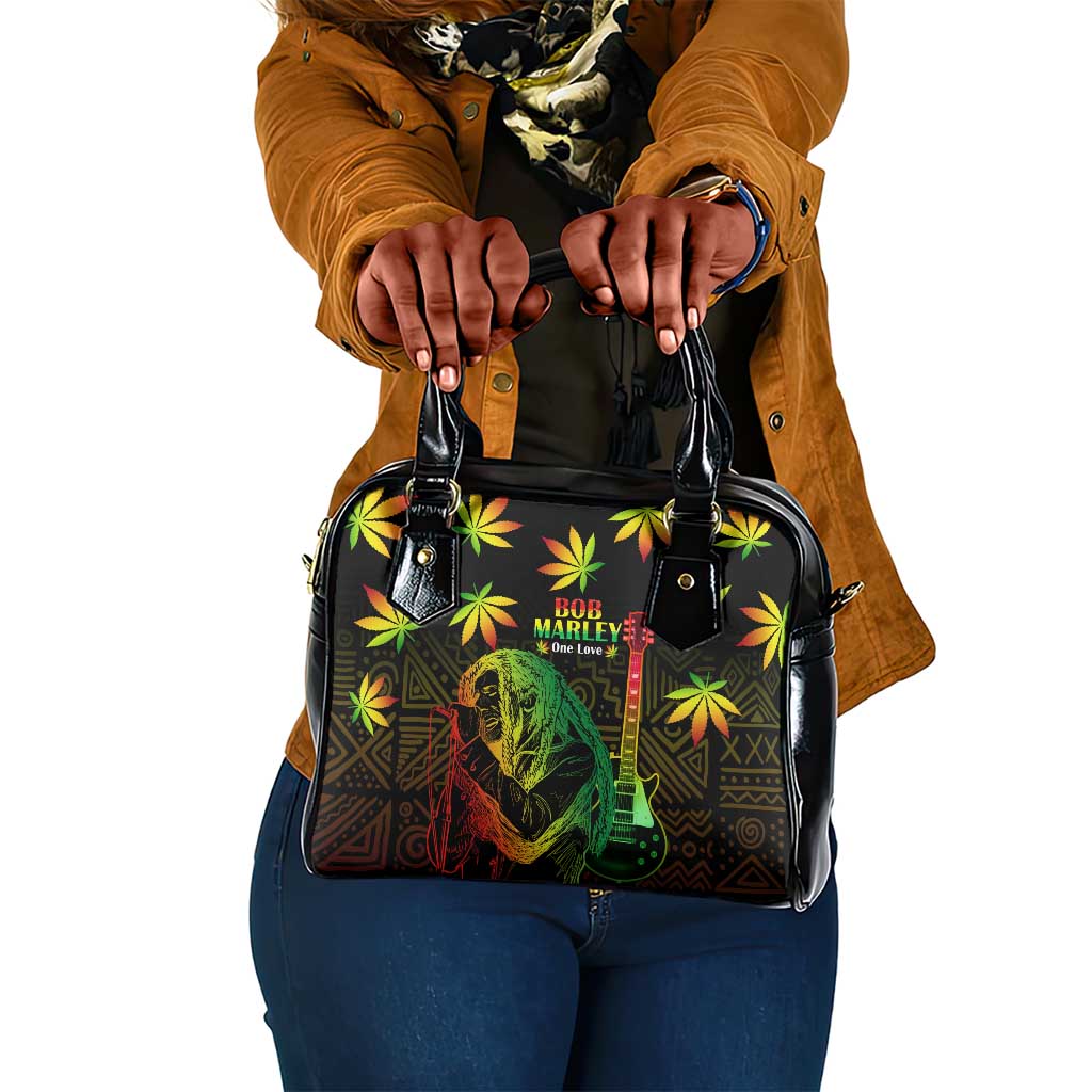Afro Jamaica Legend Bob Day Shoulder Handbag One Love Jamaican Reggae African Pattern