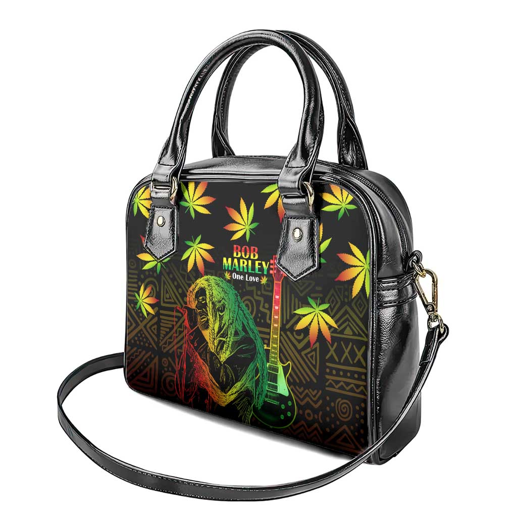 Afro Jamaica Legend Bob Day Shoulder Handbag One Love Jamaican Reggae African Pattern
