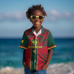Custom Cameroon Football Kid Hawaiian Shirt 2024 African Nations Go Champions Lion Style