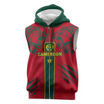 Custom Cameroon Football Sleeveless Zip Hoodie 2024 African Nations Go Champions Lion Style - African Pride