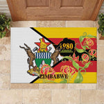 Nyika yeZimbabwe Rubber Doormat Happy Independence Day - Flame Lily Flowers