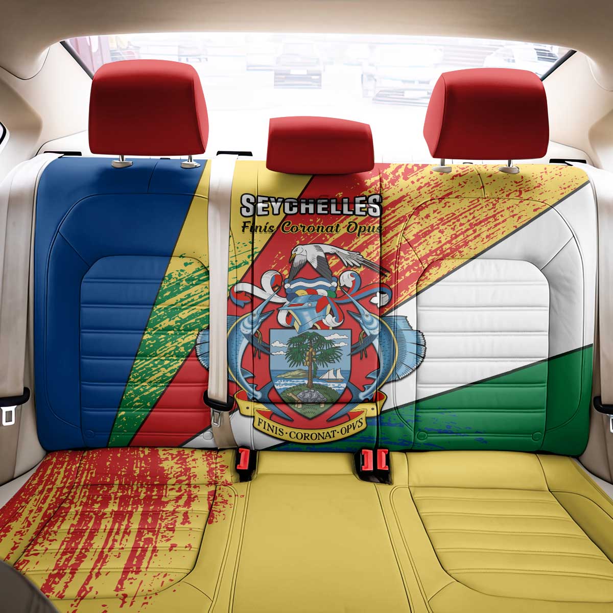 29 June Seychelles Independence Day Back Car Seat Cover Flag Style
