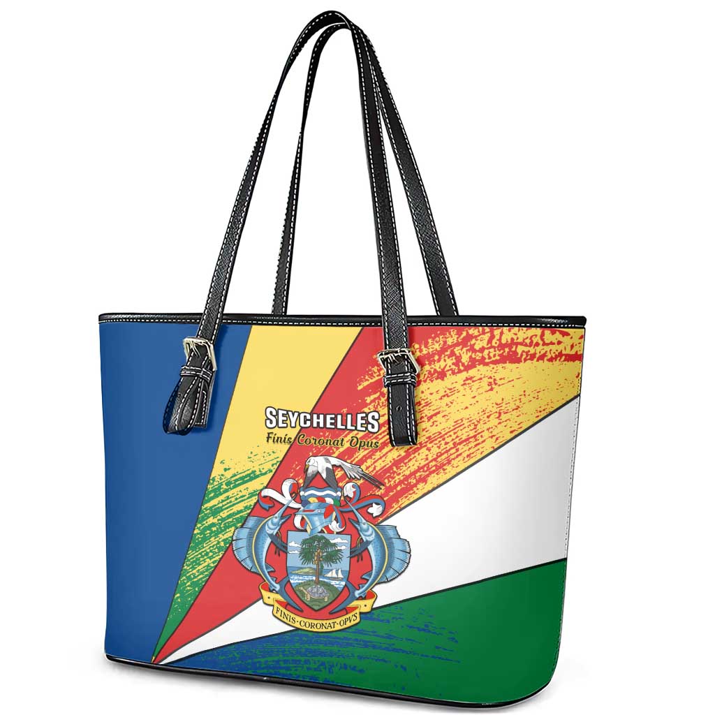 29 June Seychelles Independence Day Leather Tote Bag Flag Style