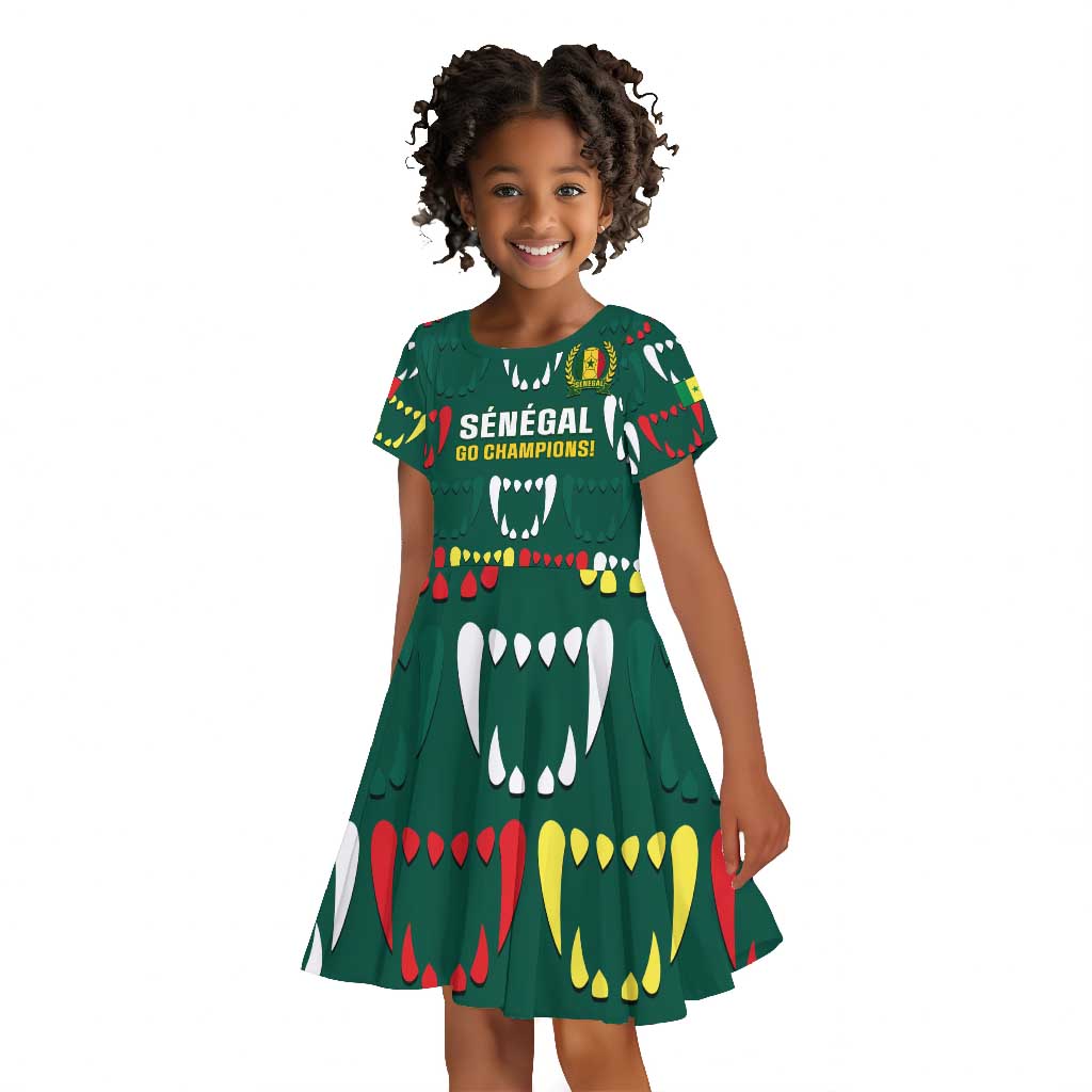 Custom Senegal Football Kid Short Sleeve Dress 2024 Culture Pour Home Style