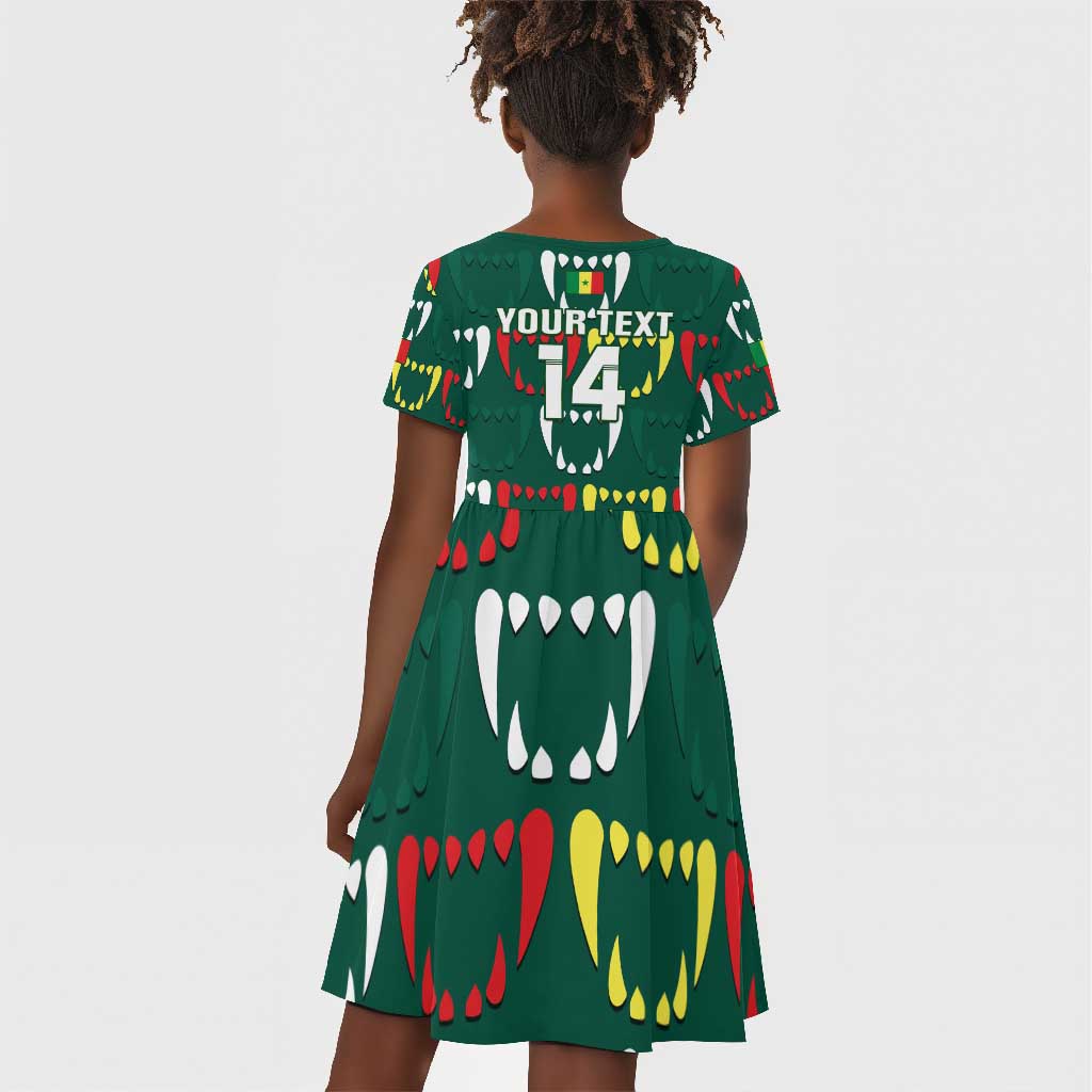Custom Senegal Football Kid Short Sleeve Dress 2024 Culture Pour Home Style