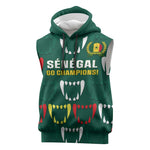 Custom Senegal Football Sleeveless Hoodie 2024 Culture Pour Home Style - African Pride