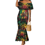 Jamaica Reggae Festival Mermaid Dress One Love Rastafari Culture - African Pride