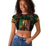 Jamaica Reggae Festival Raglan Cropped T shirt One Love Rastafari Culture - African Pride