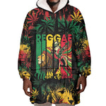 Jamaica Reggae Festival Wearable Blanket Hoodie One Love Rastafari Culture - African Pride
